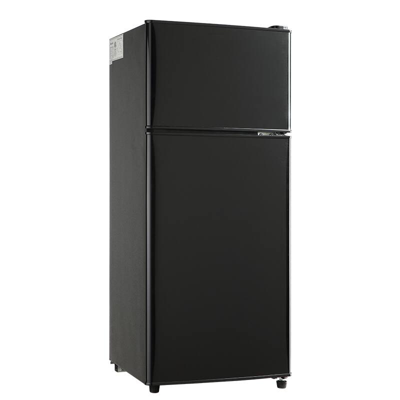 Alt View 3. Loheer - 2.8 Cu. Ft. 2-Door Mini Fridge with True Top Freezer, Freestanding Compact Refrigerator with LED Light - BLACK.