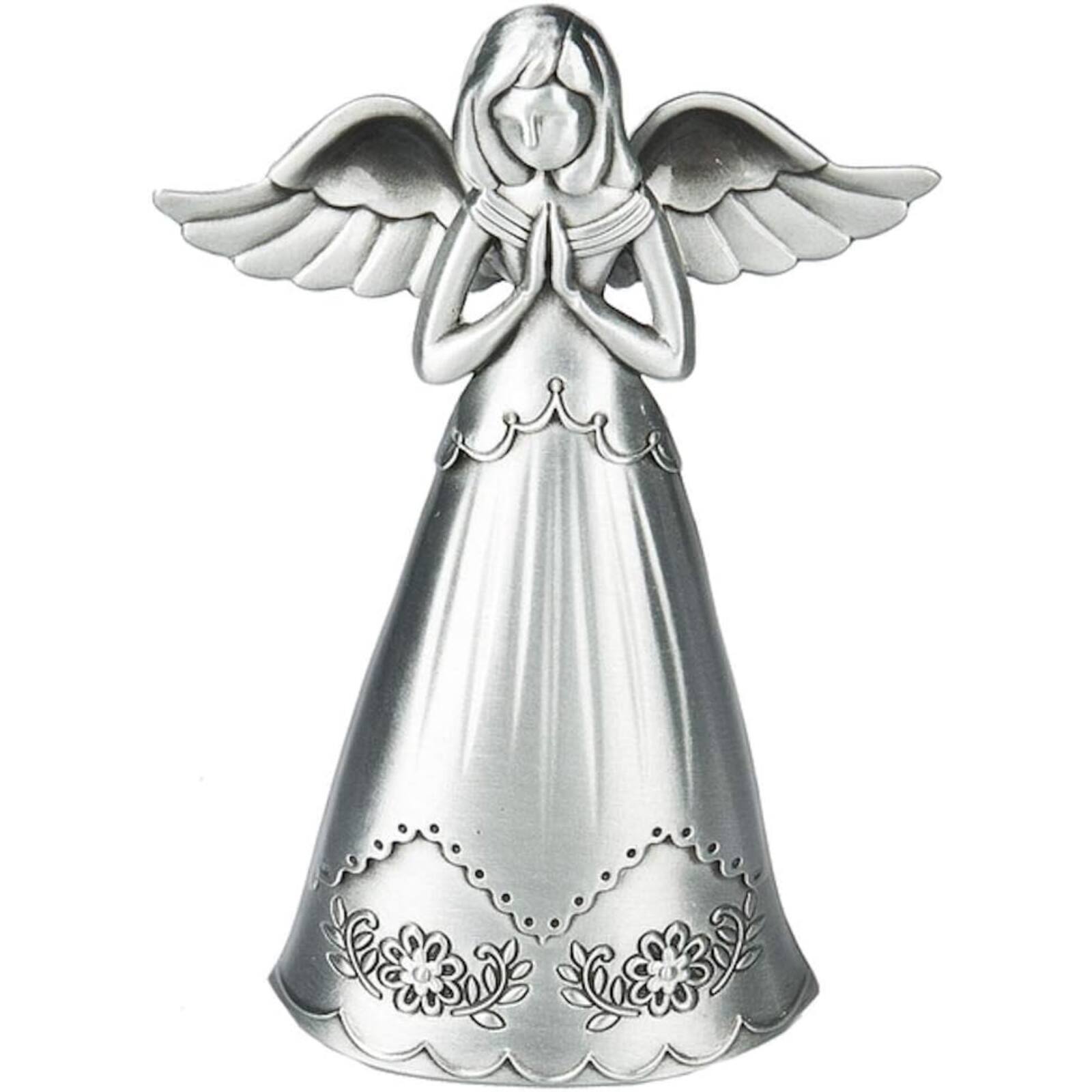 Front. Ganz - Ganz Angel Of Prayer Zinc Metal Figurine 3.6 inch - Silver.