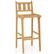 Front. Costway - 1 PCS 30" Teak Wood Bar Stool with Footrest & Backrest Wooden Bar Height Chair - Natural.