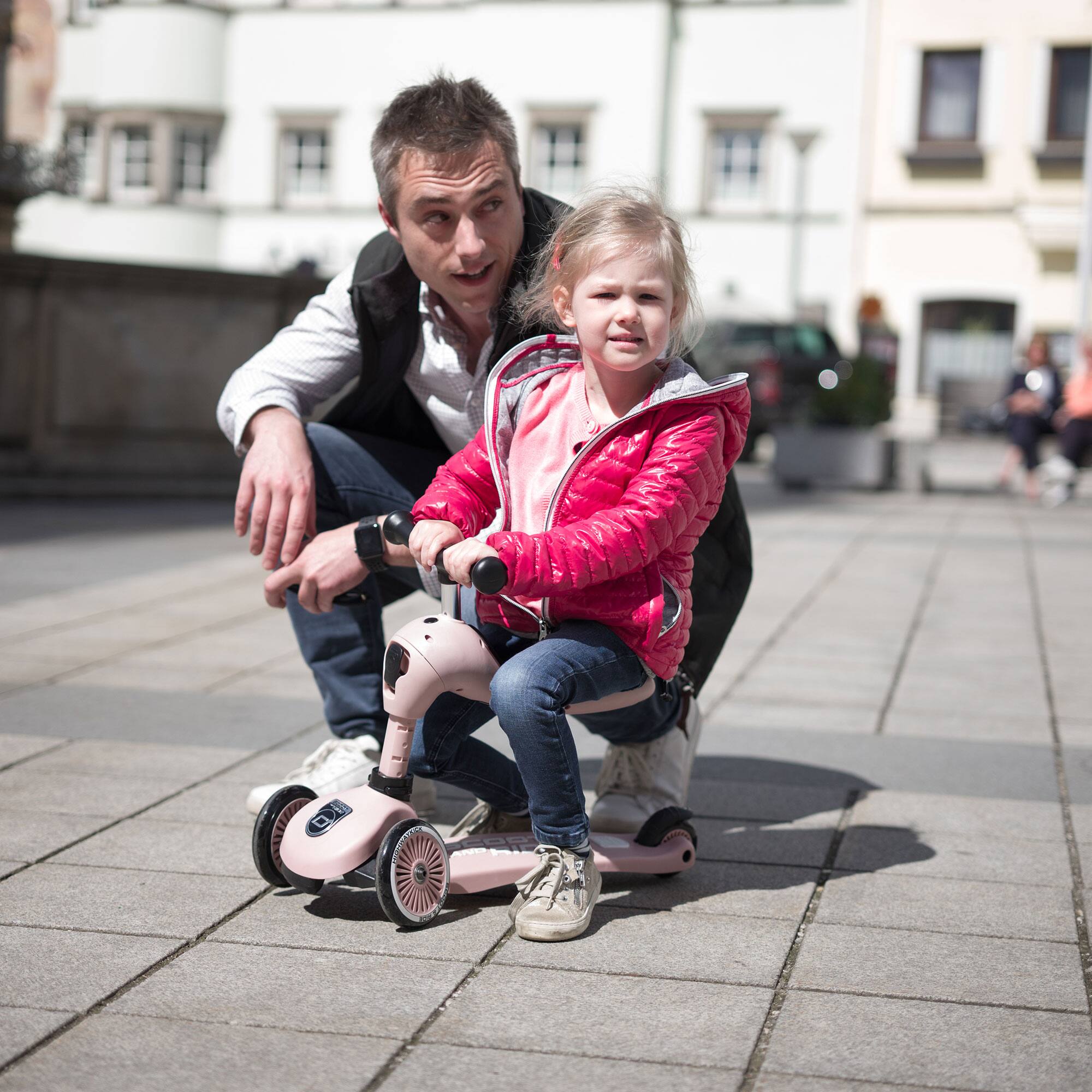 Alt View 5. Scoot & Ride - Scoot & Ride 2-in-1 Ride-On & Stand Kids Scooter, Ages 1-5, Highwaykick 1, Rose - Rose.