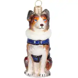 Joy to the World Collectibles - Joy to the World Australian Shepherd in Australia Flag Coat Polish Glass Ornament - Multicolor