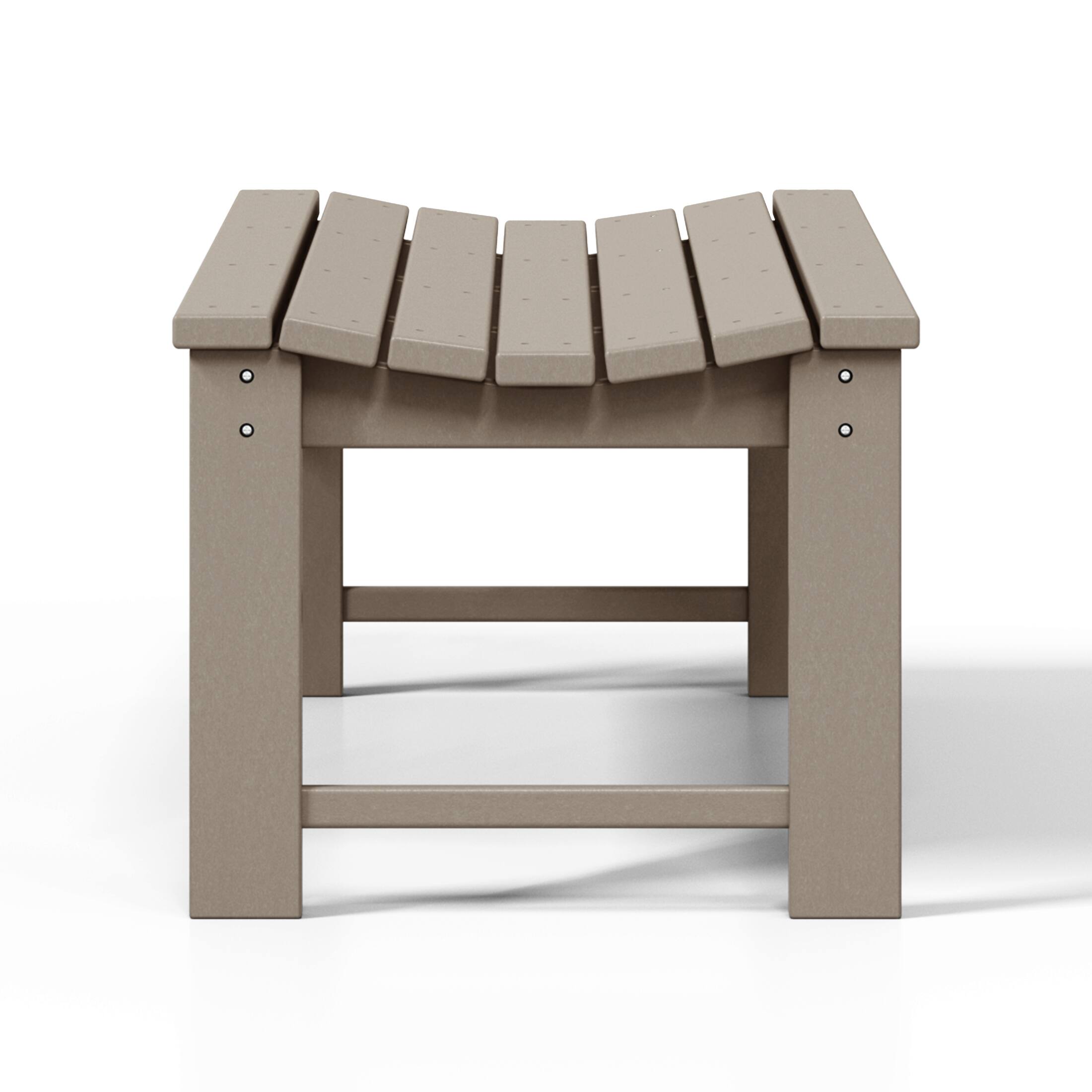 Left. WestinTrends - WestinTrends Malibu 48" length backless Poly Wood Outdoor / Garden bench - Weathered Wood.