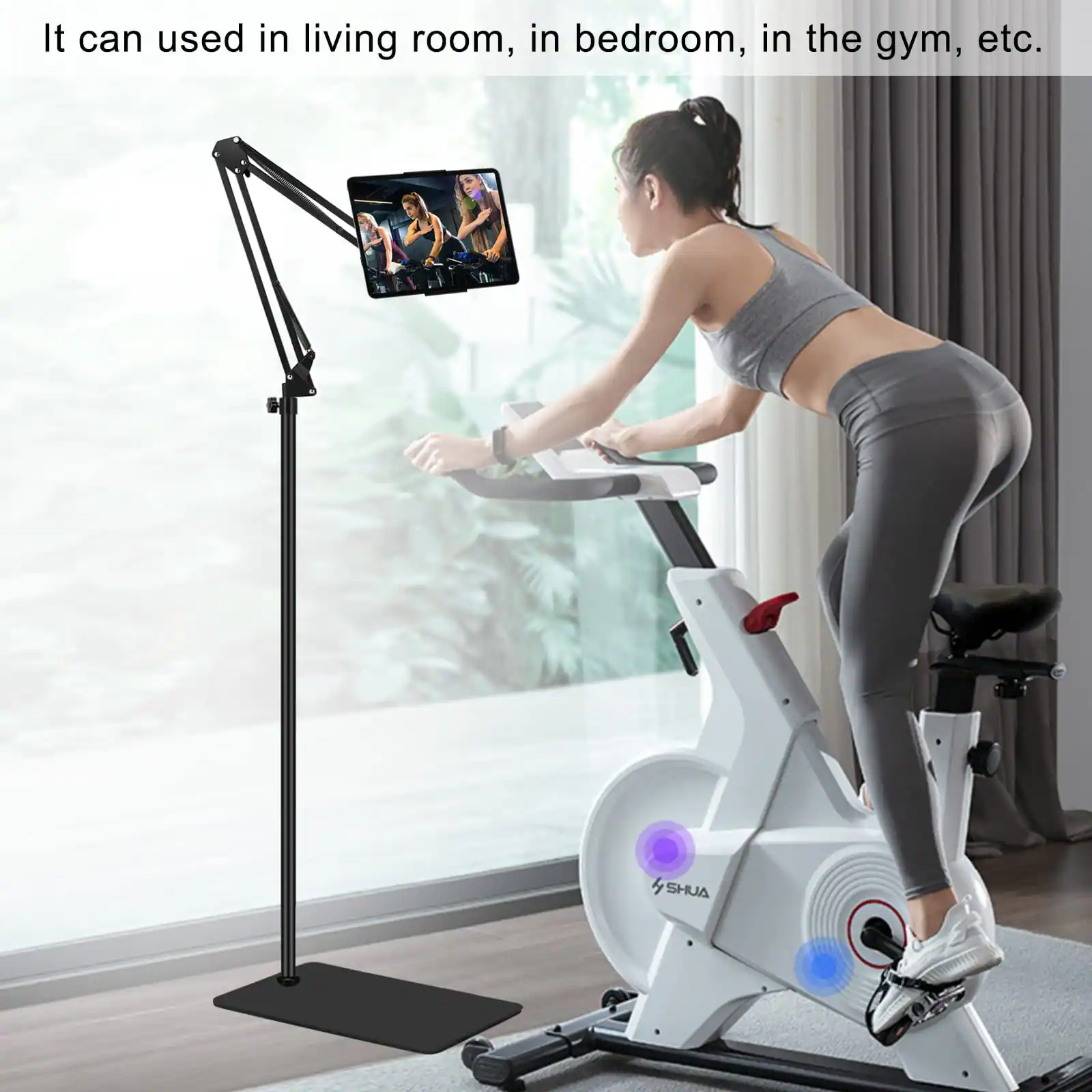 It can be used in the living room, in the bedroom, in the gym, etc.