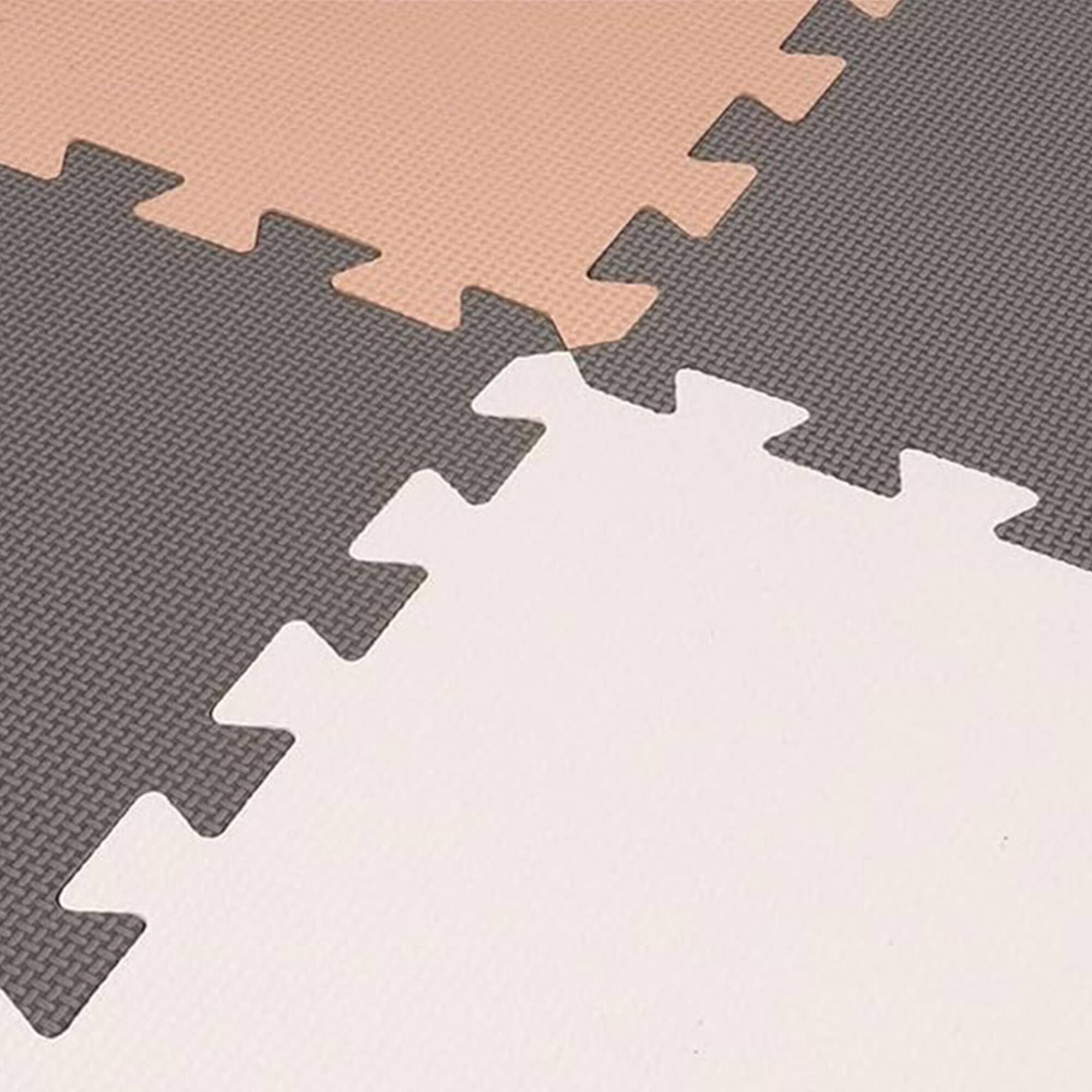 Alt View 7. BalanceFrom Fitness - BalanceFrom Fitness 36 Tile Thick Interlocking Puzzle Foam Exercise Play Mat - Cream/Gray/Beige.