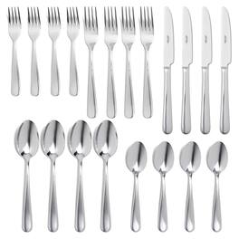 Larder & Vine - 20-Piece Classic Flatware Set for 4, Made in Portugal from 18/10 Stainless Steel - Brushed Silver