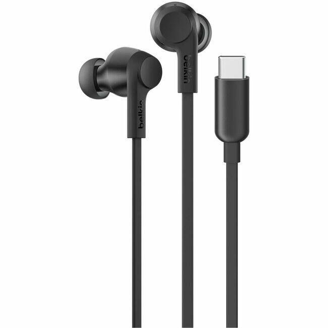 Belkin - SoundForm ANC Wired Earbuds (USB-C) - Stereo - USB Type C - Wired - Earbud - Binaural - In-ear - Black