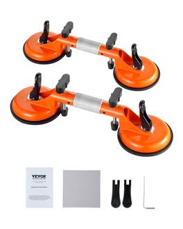 VEVOR - Seamless Seam Setter, 2 Packs Granite Seam Setter with 5 in Vacuum Suction Cups, Seam Joiner for Seam Joining & Leveling - Orange;Black