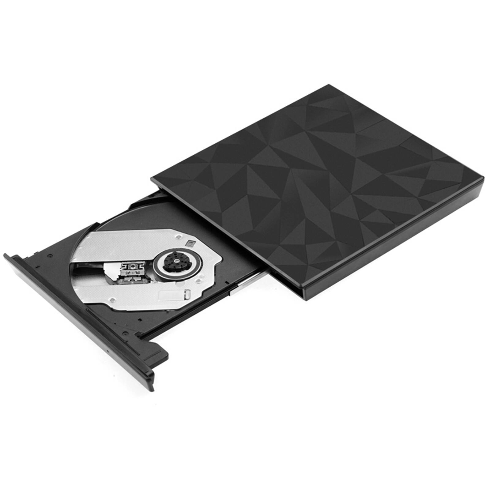 Alt View 1. Topteng - Slim Portable External DVD Drive USB 3.0 - CD/DVD Burner Writer with Unique Design for Mac, Laptop, PC - Black.