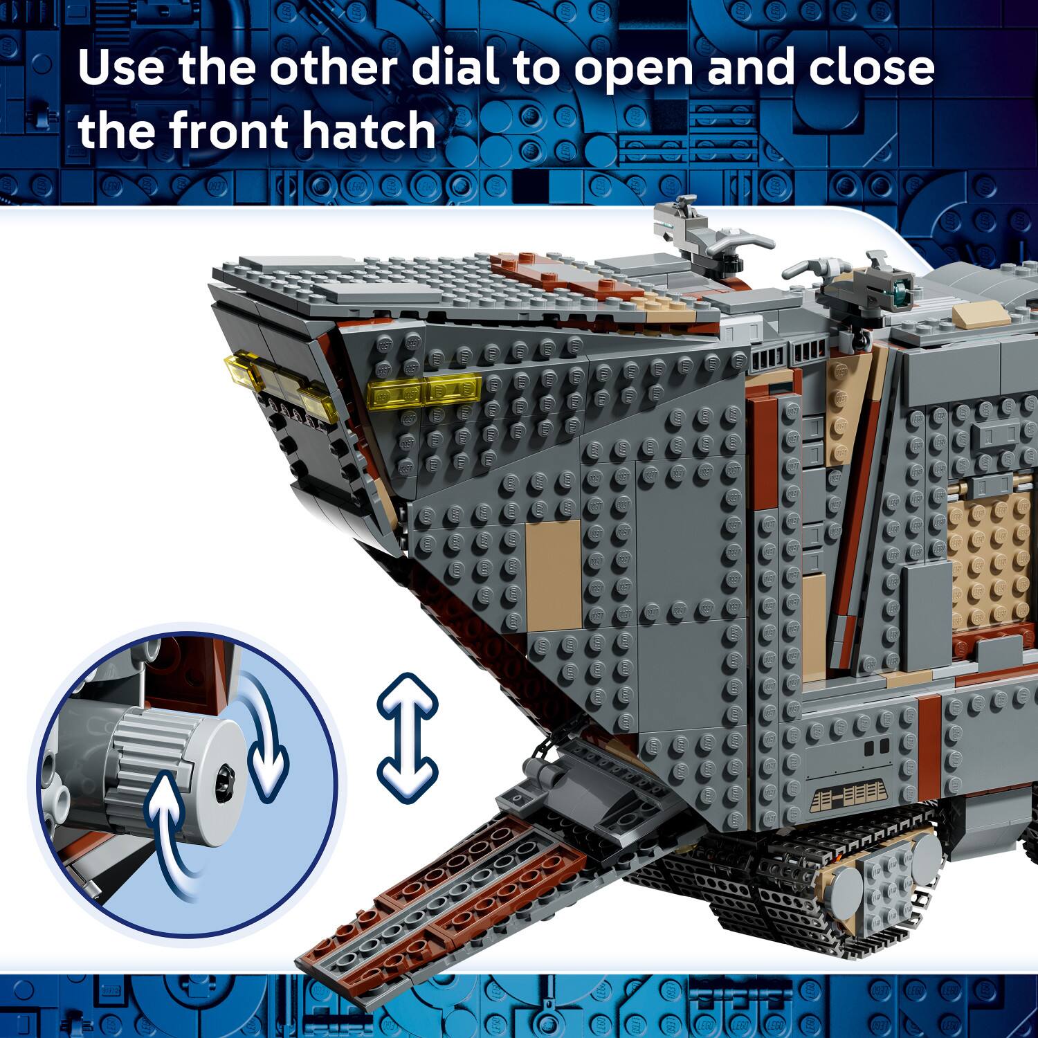 Use the other dial to open and close the front hatch