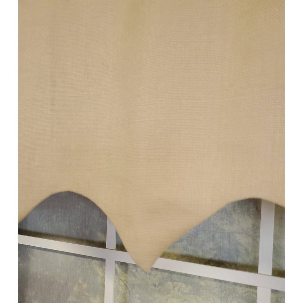 Left. RLF Home - RLF Home Slub Duck Regal 3" Rod Pocket Lining Luxurious and Elegant Window Treatment Valance 50" x 17" Khaki - Khaki.