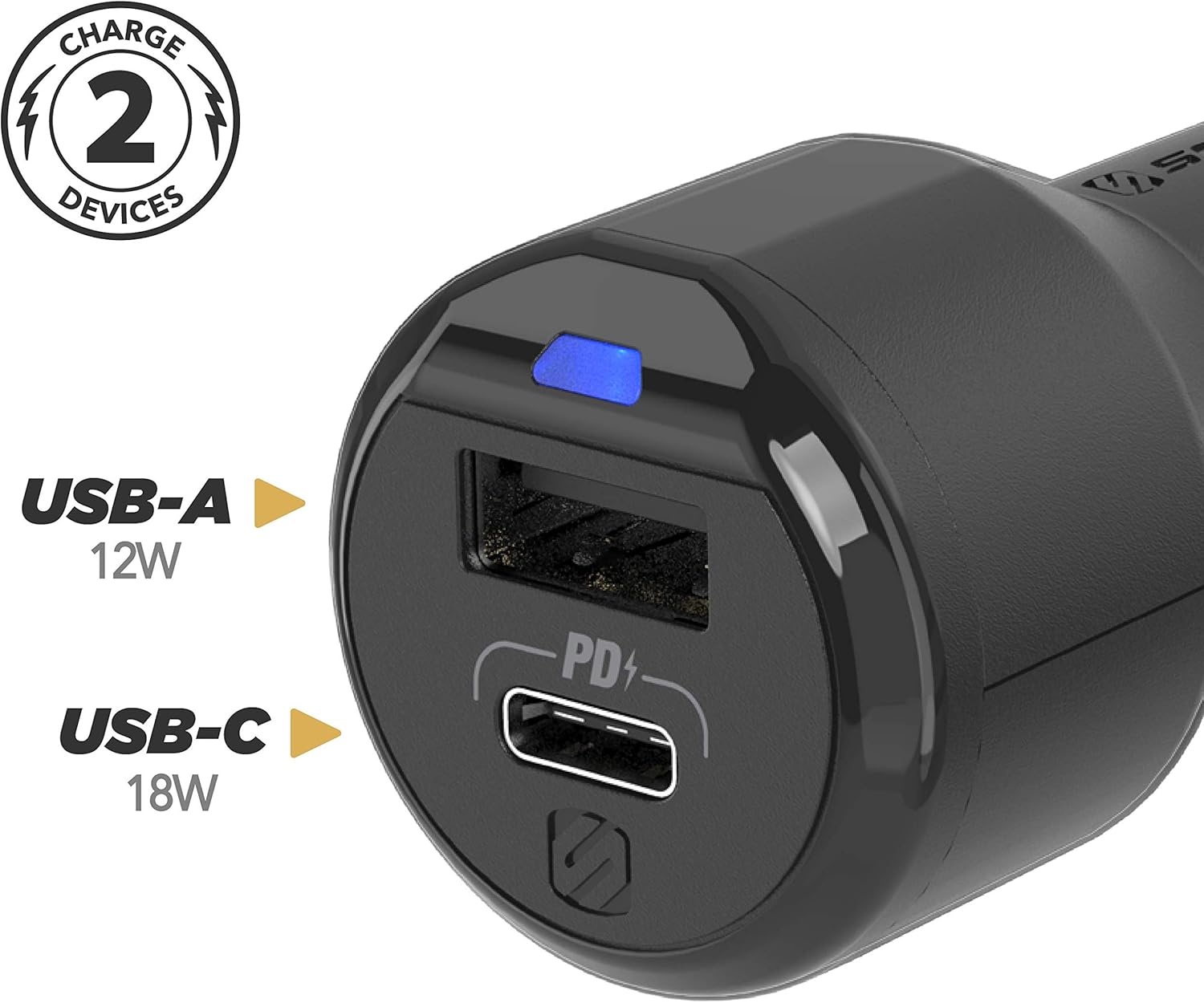 CHARGE 2 DEVICES

USB-A 12W

USB-C 18W PD+