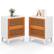 Front. Costway - 2 PCS Rattan Nightstand with Storage Wood End Sofa Side Table with 2 drawers Wood Legs - White + Brown.