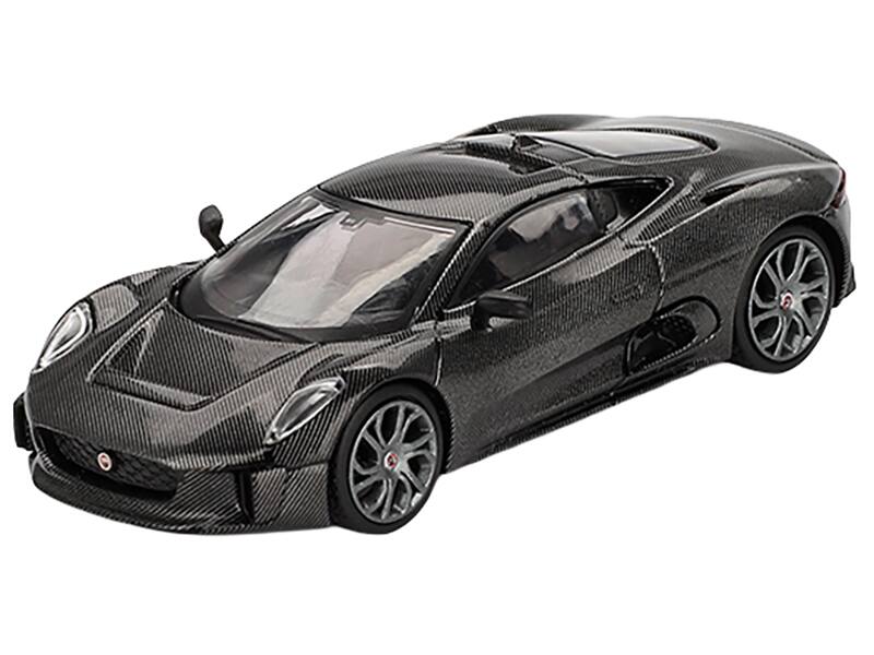 Alt View 1. True Scale Miniatures - Jaguar C-X75 "Test Car" Black Carbon Limited Edition 1/64 Diecast Model Car by Mini GT.
