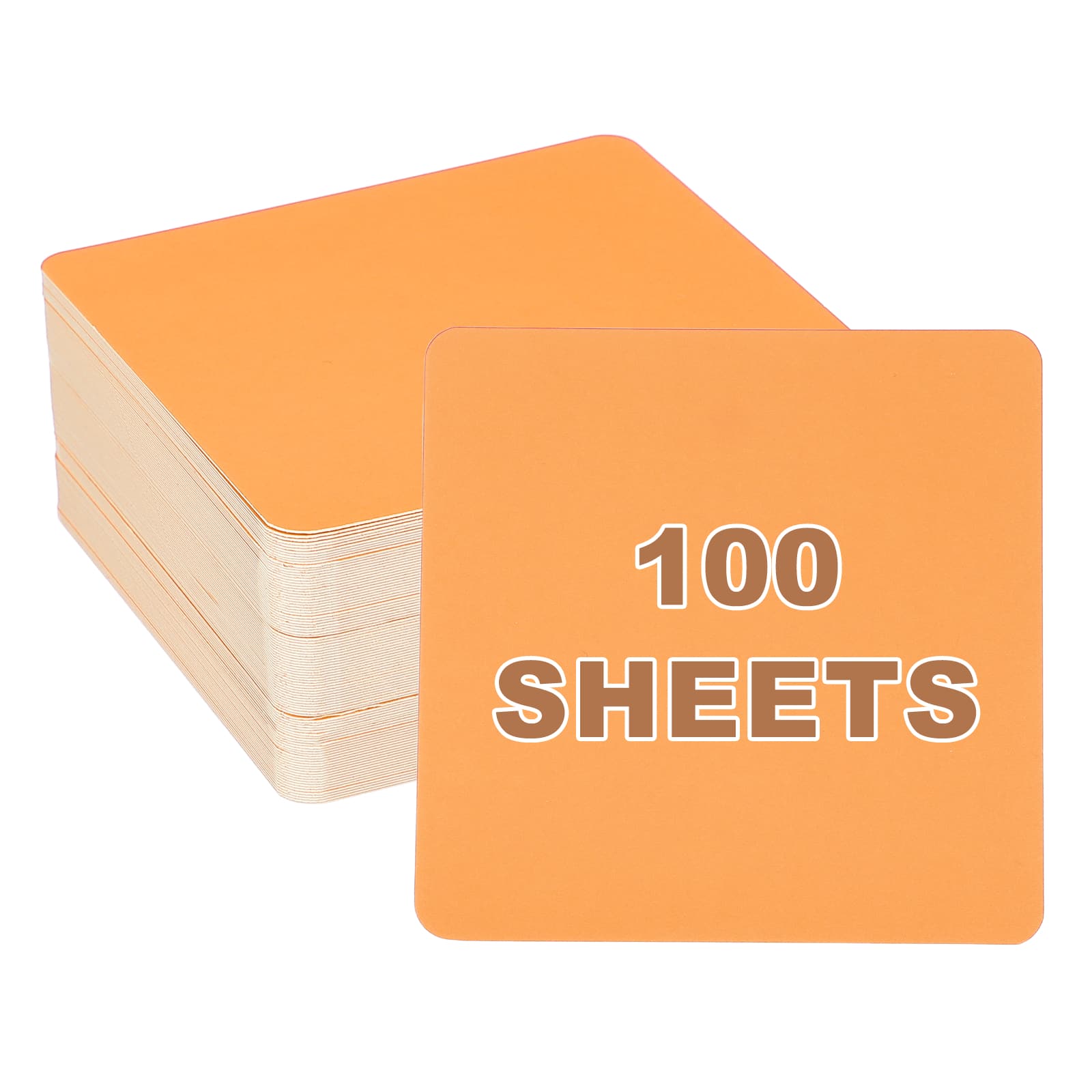 "Unique Bargains - 4x4"" Large Blank Cardboard Message Cards, 100 Sheets 320GSM Thick Square Note Card for Word, DIY, Flash Study - Orange" price history on PriceWatchPro