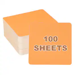 Unique Bargains - 4x4" Large Blank Cardboard Message Cards, 100 Sheets 320GSM Thick Square Note Card for Word, DIY, Flash Study - Orange