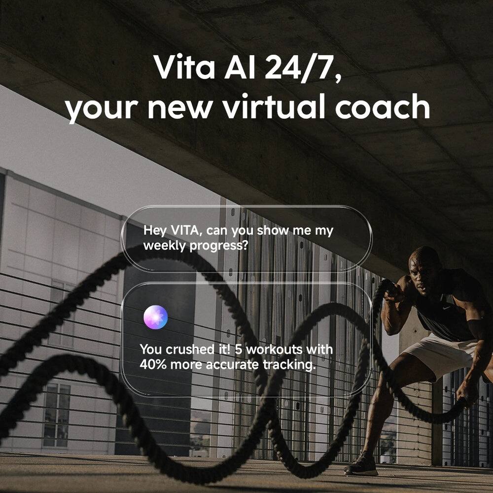 Vita AI 24/7, your new virtual coach

Hey VITA, can you show me my weekly progress?

You crushed it! 5 workouts with 40% more accurate tracking.