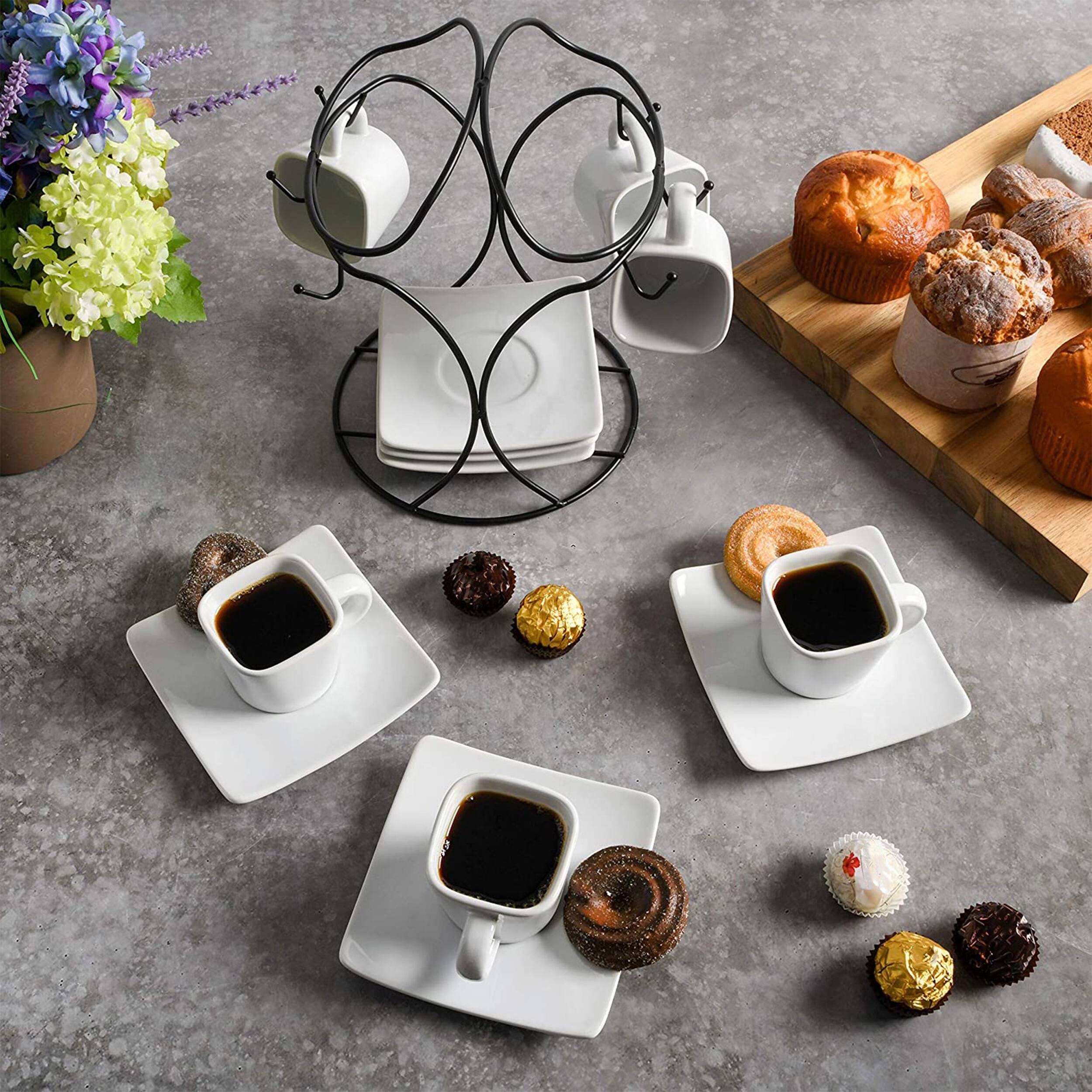 Alt View 6. Gibson - Gibson Elite Gracious Dining 12 Piece 3.25 Ounce Ceramic Espresso Cup and Saucer Set in White - White.