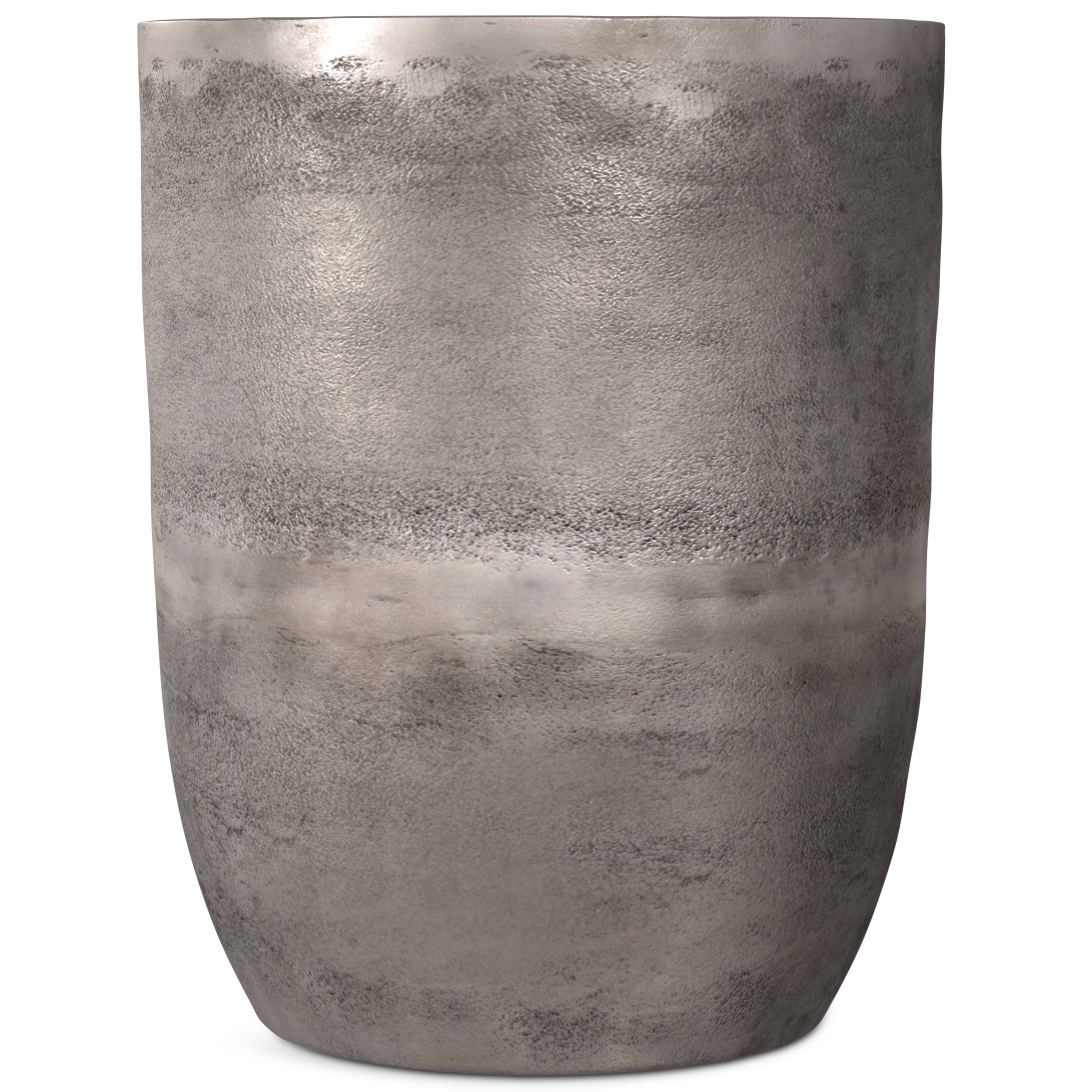 Left. Simpli Home - Morris 16.5 inch Wide Contemporary Metal Accent Table in Antique Silver Cast Aluminum, Assembled - Antique Silver.