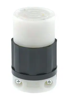 Front. Leviton - Leviton Industrial Nylon Grounding Locking Connector L14-20R 14-10 AWG 3 Pole 4 Wire - Black|White.