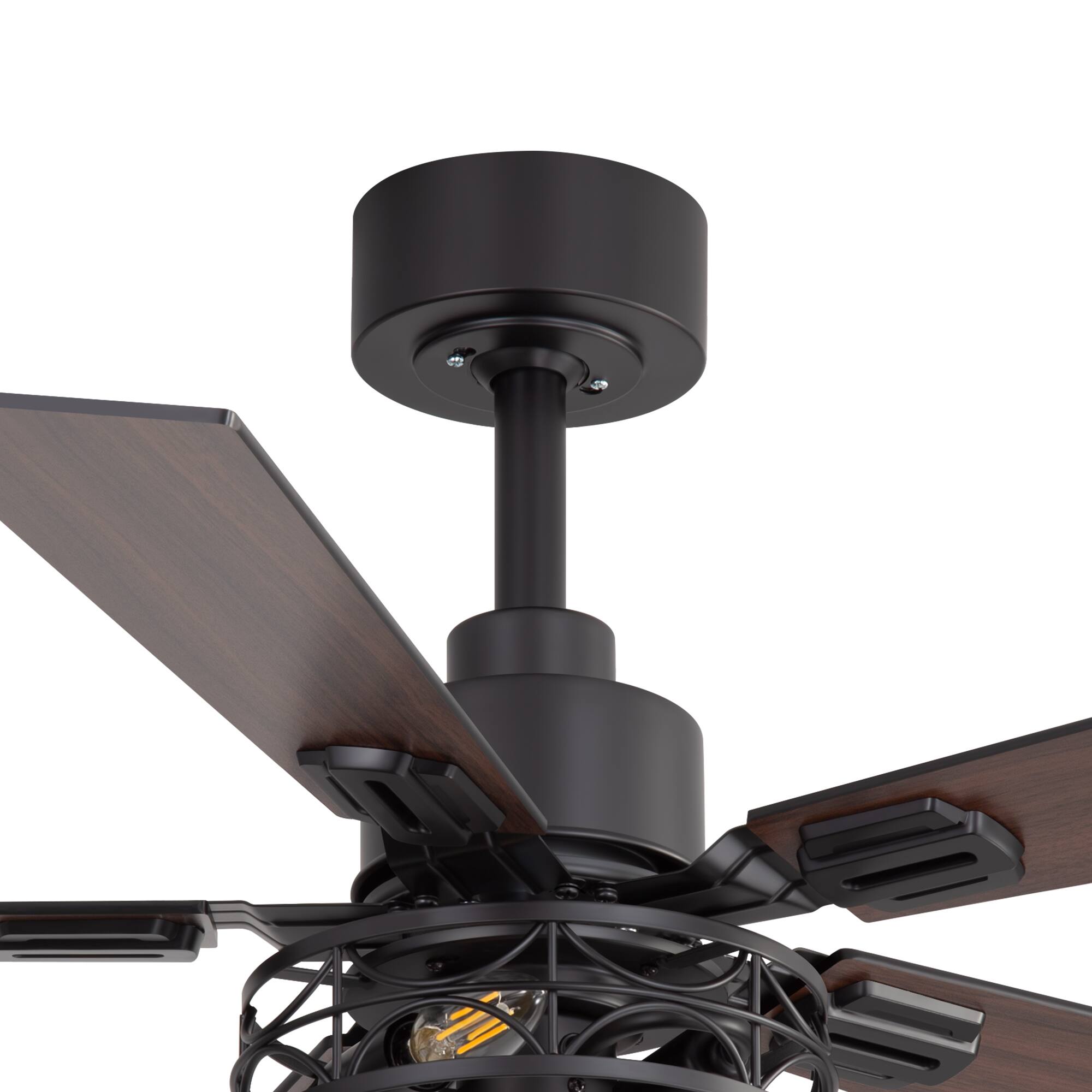 Alt View 1. Breezary - 42-In Indoor Ceiling Fan with Light Kit, 5 Plywood Blades, 6-Speed DC Motor and Remote, Timer, Memory Function(1/2 Pack) - Matte Black (1 Pack).