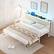 Alt View 1. Winado - Twin Daybed with Trundle Bed Sofa DayBed with LED Light & Charing Station Upholstered Bed Frame with Storage Headboard - White.