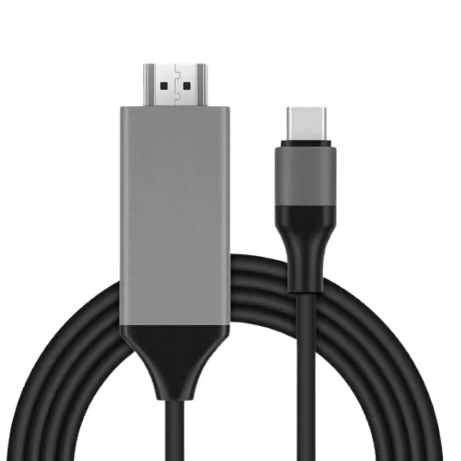 Front. Stock Preferred - USB-C to HDMI Cable Black HDTV 4K 60Hz HDMI for Samsung, MacBook, Android & iPhone.