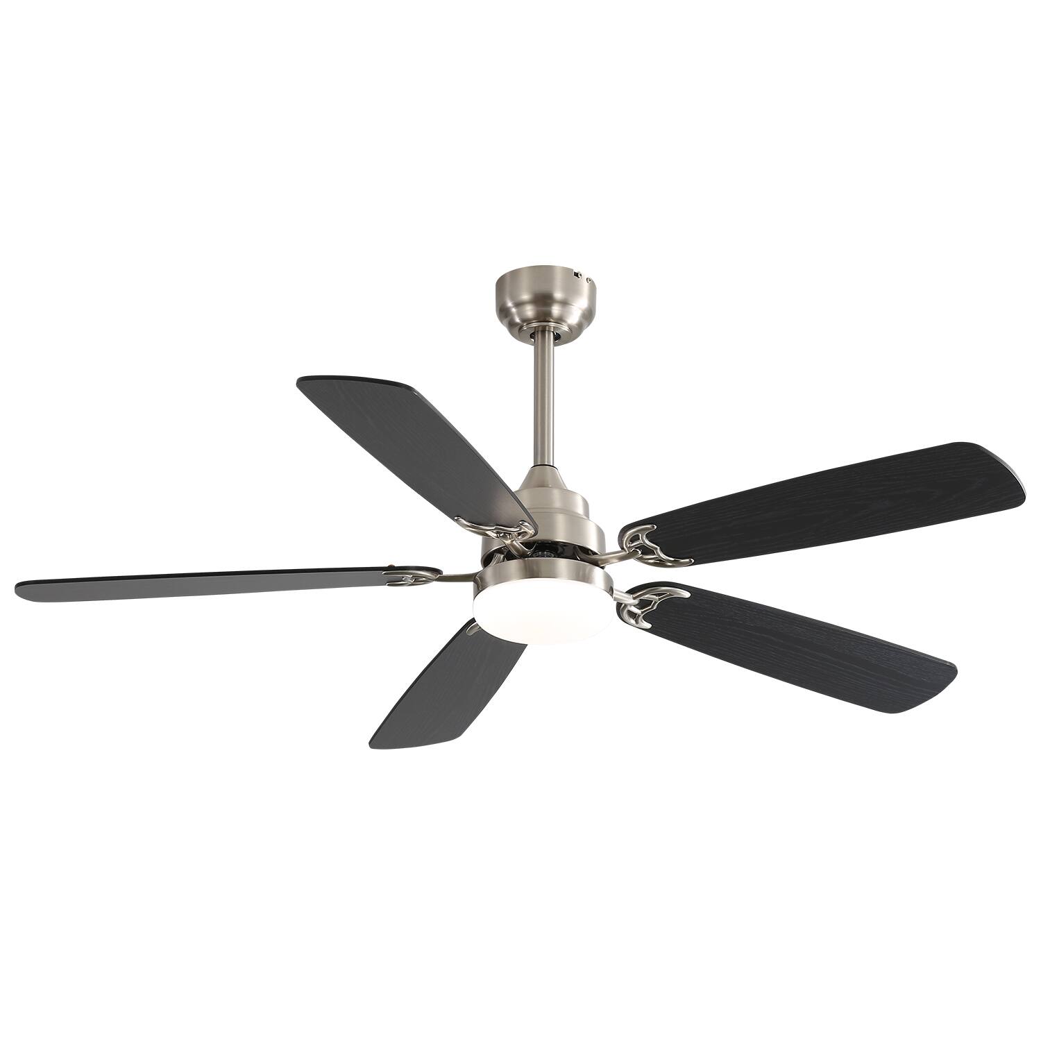 Alt View 2. Bestier - 52inch Ceiling Fan with LED Light, 6 Speed, 5 Blades Reversible Silent DC Motor Ceiling Fan with Timer, Black+Grey - Black+Grey.