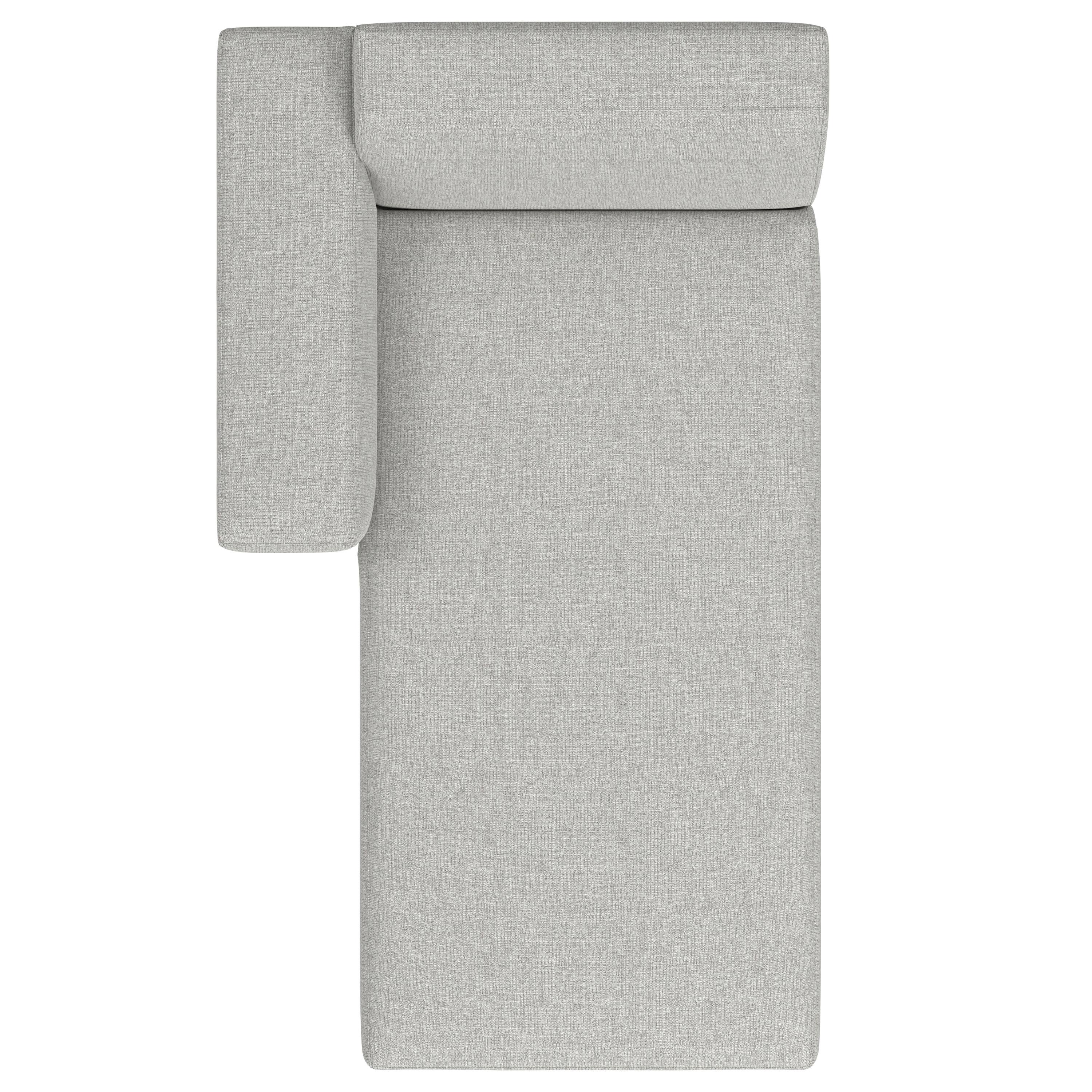 Alt View 1. Simpli Home - Rex Left Chaise Sofa Module in Tightly Woven Performance Fabric - Pale Grey.