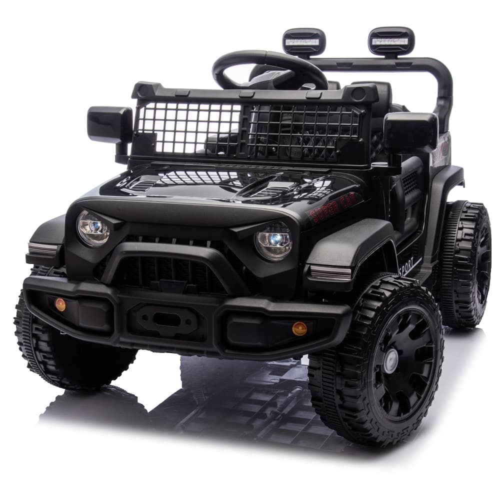 Ropilly - 24v kids ride on car with parental remote control, Black, 3-4 Years