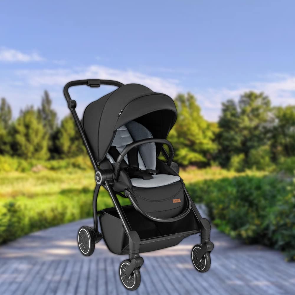 Hivvago - Foldable Baby Stroller with Reversible Seat and Adjustable Recline - Black