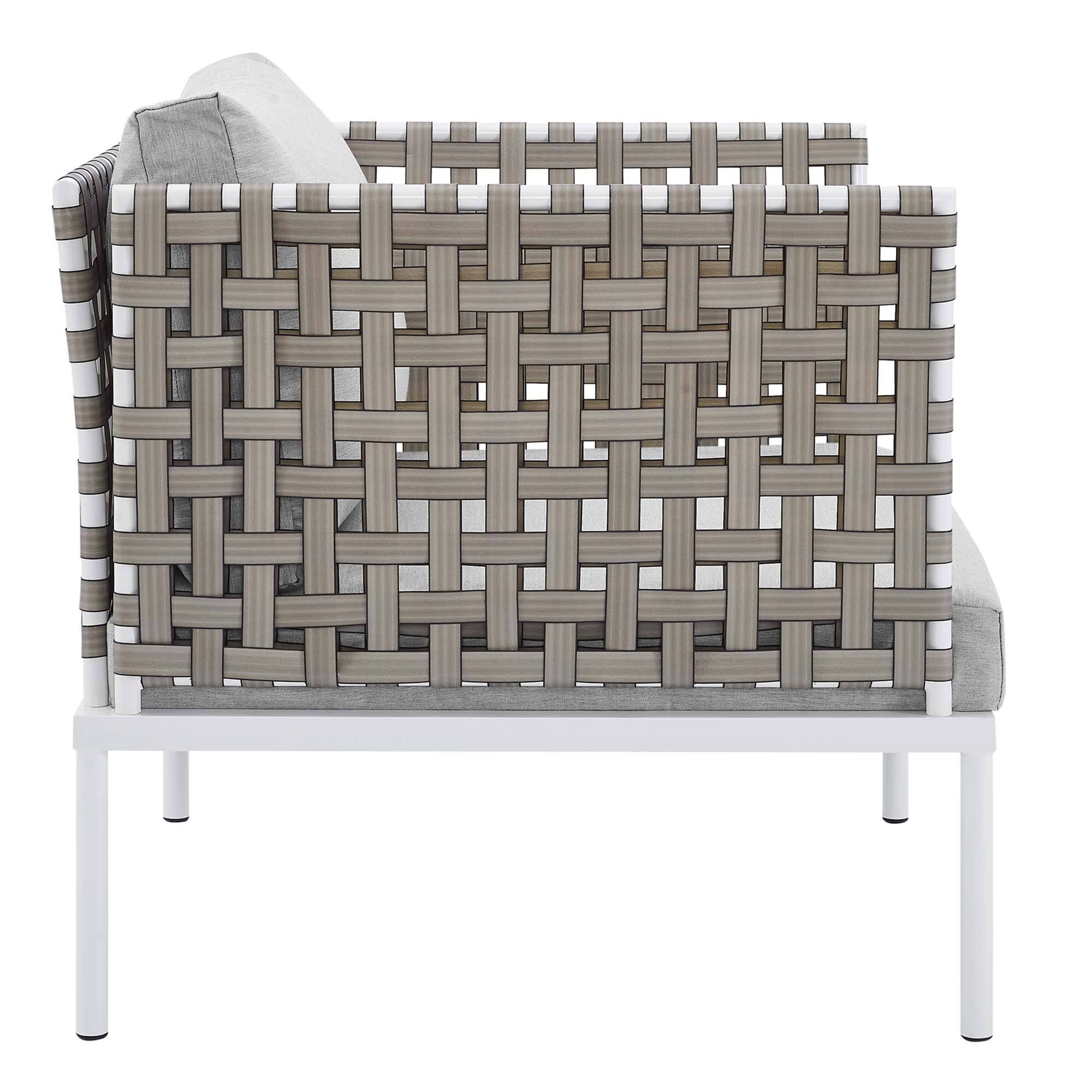 Alt View 1. Modway - Harmony Sunbrella® Basket Weave Outdoor Patio Aluminum Armchair by Modway - Tan Gray.