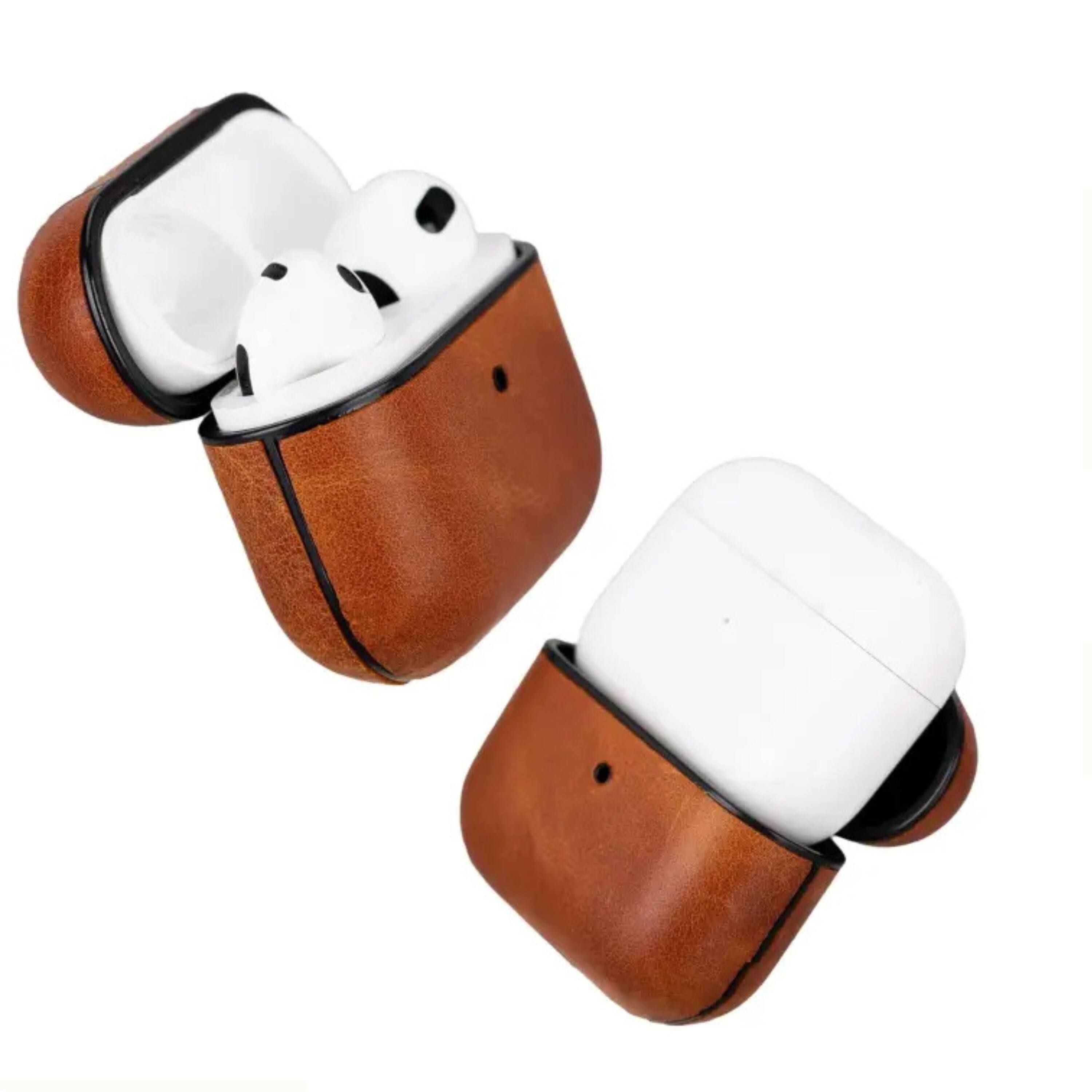 Front. Kitcheniva - Premium Leather Case for AirPods 3 Shockproof Cover Tan.