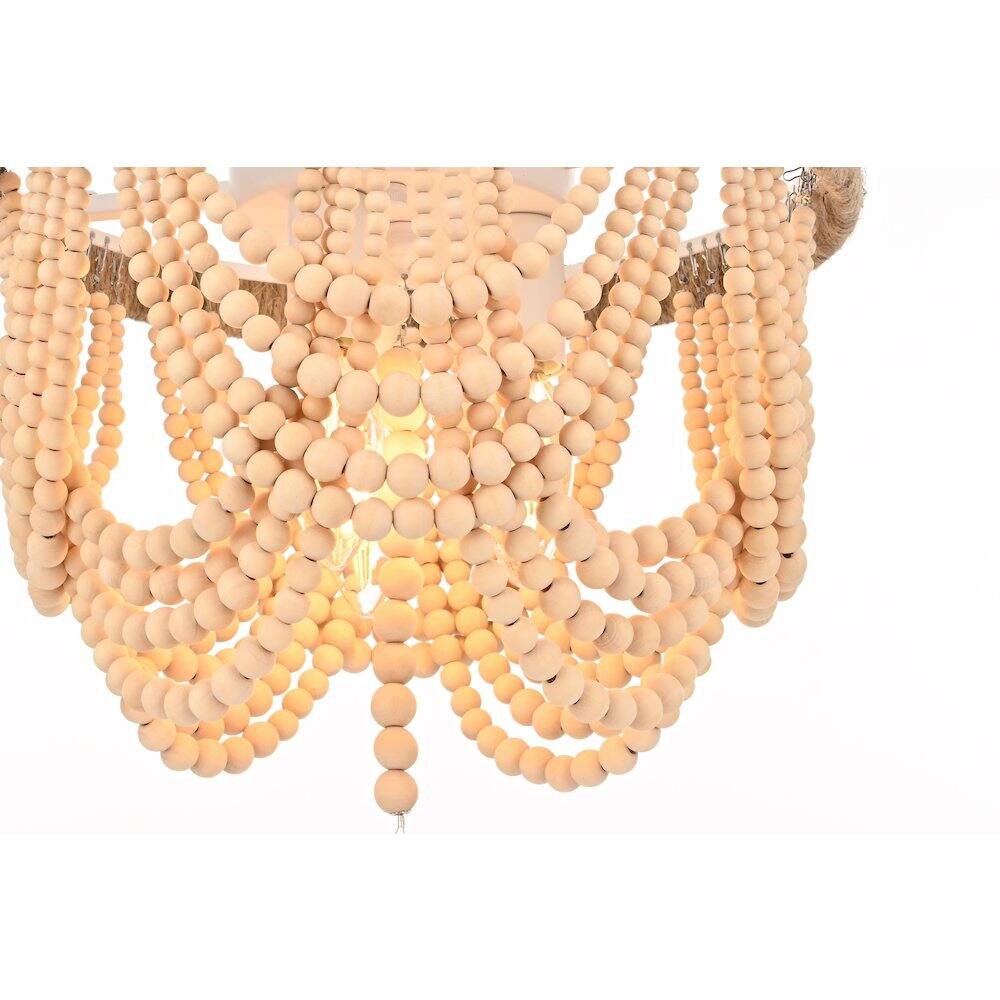 Alt View 3. Living District - Jolie 12 Inch Beaded Flush Mount Ceiling Light In Beige - Beige.
