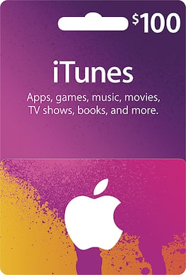 Apple - $100 iTunes Gift Card - Purple/Pink/Orange - Larger Front