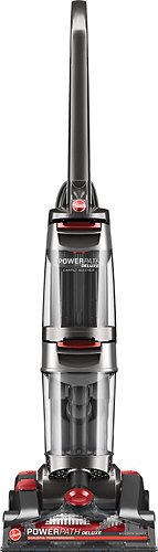 Hoover - Power Path Deluxe Upright Deep Cleaner - Iron Ore Metallic/Genesis Red - Larger Front