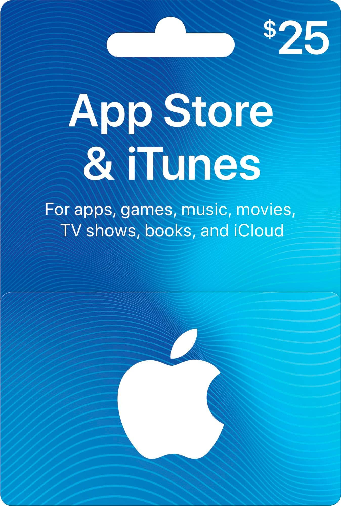 $25 Apple Gift Card App Store, Apple Music, iTunes, iPhone, iPad, AirPods,  accessories, and more APPLE GIFT CARD $25 - Best Buy