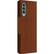Angle. SaharaCase - Leather Folio Wallet Case for Samsung Galaxy Z Fold3 5G - Brown.
