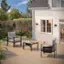Left. Bestier - 3-Piece Outdoor Aluminum Patio Furniture Set with Cushions, LED Side Table, and Removable Side Pocket for Two - Gray.