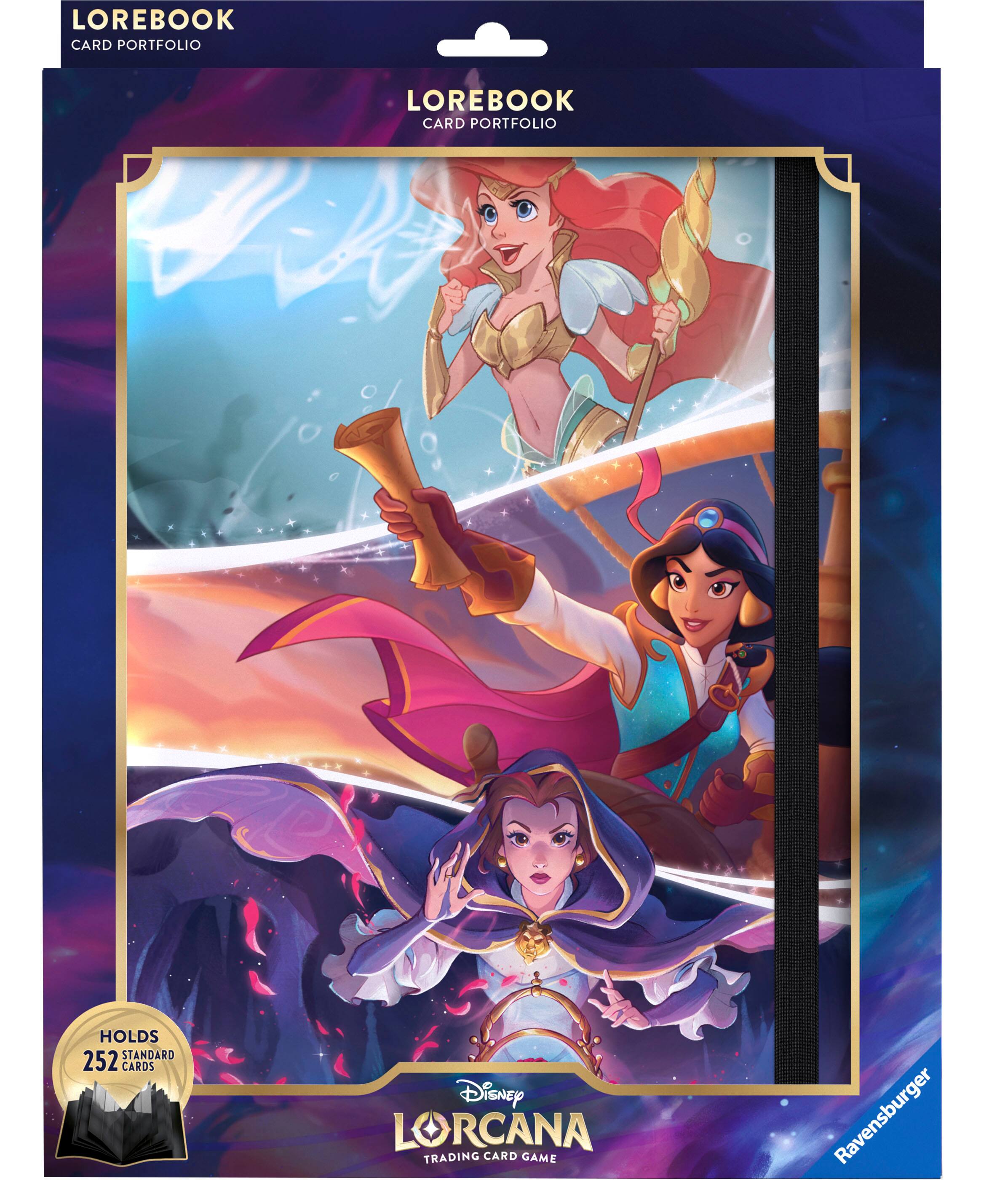 Lorebook Card Portfolio holds standard 252 cards for the Disney Lorcana trading card game by Ravensburger.