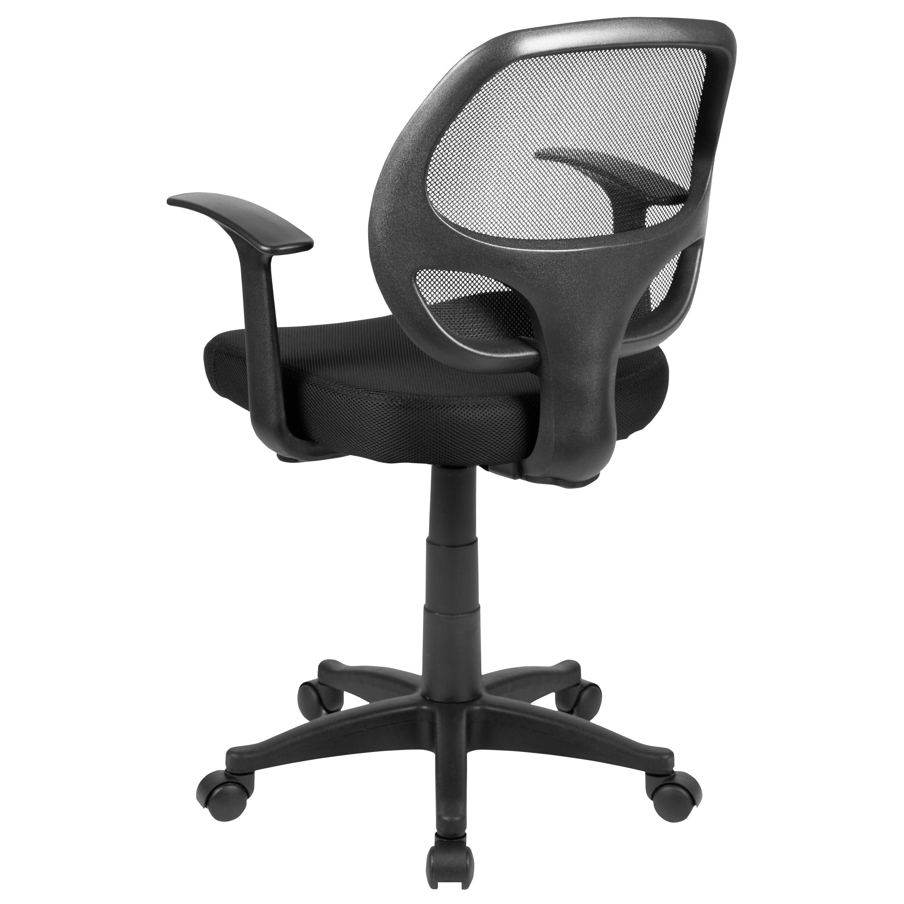 Alt View 5. Emma + Oliver - Mid-Back Mesh Swivel Task Office Chair with T-Arms - Black.