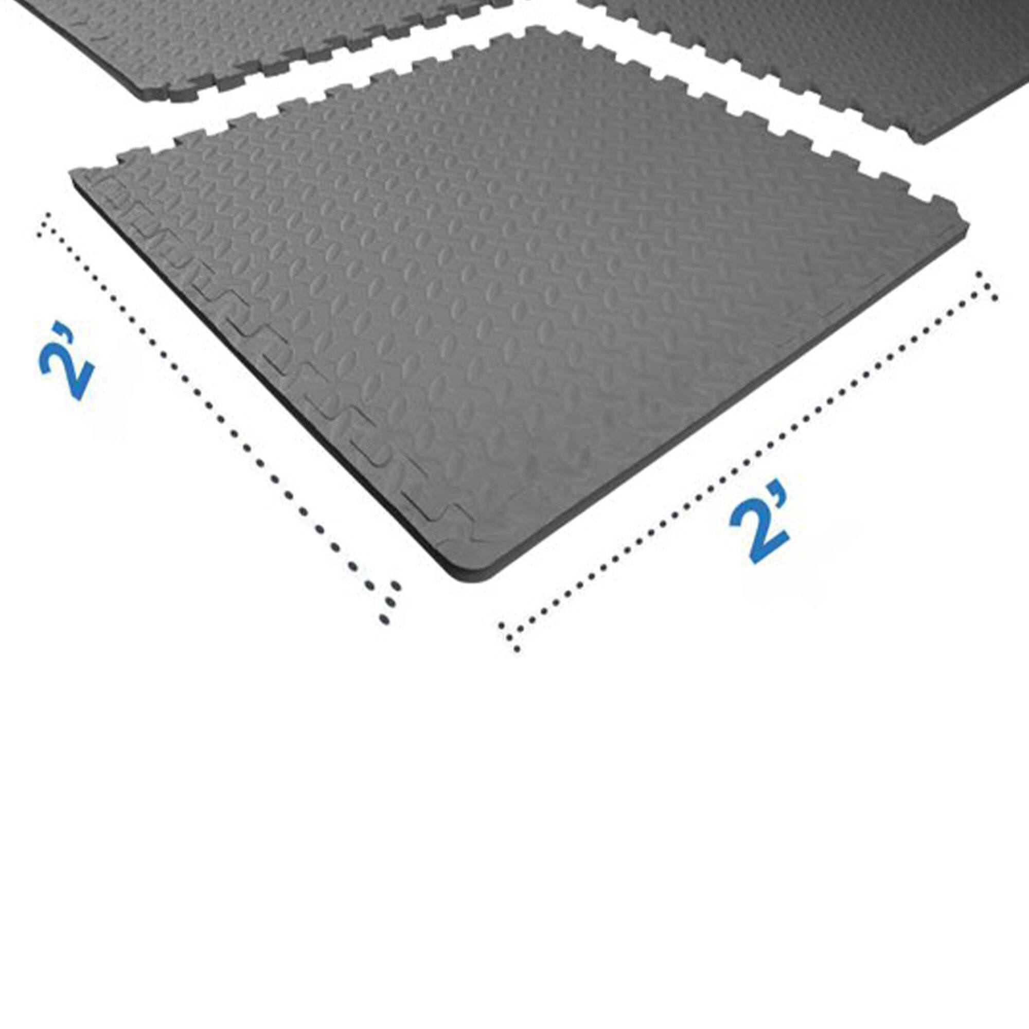Alt View 10. BalanceFrom Fitness - BalanceFrom Fitness Foam Interlocking Exercise Floor Mat, 96 SqFt, Gray (2 Pack) - Gray.