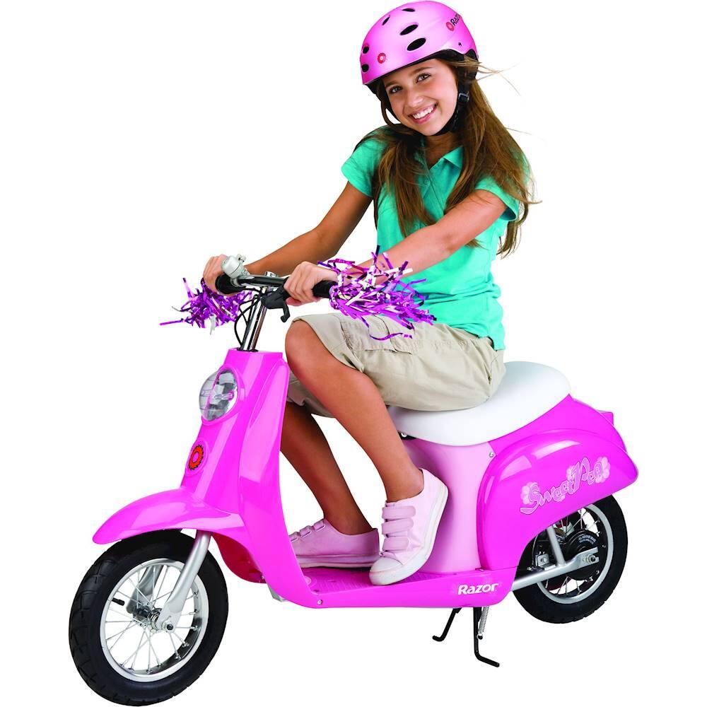 Alt View 11. Razor - Electric Scooter w/10 mi Max Operating Range & 15 mph Max Speed - Sweet Pea Pink.