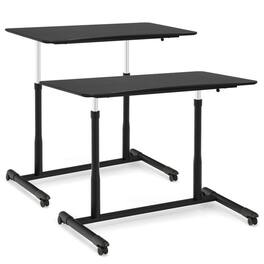 Kadyn - Standing Desk,Stand up Table, Home Office Desk,Height Adjustable Computer Desk Sit to Stand Rolling Notebook Table - Black