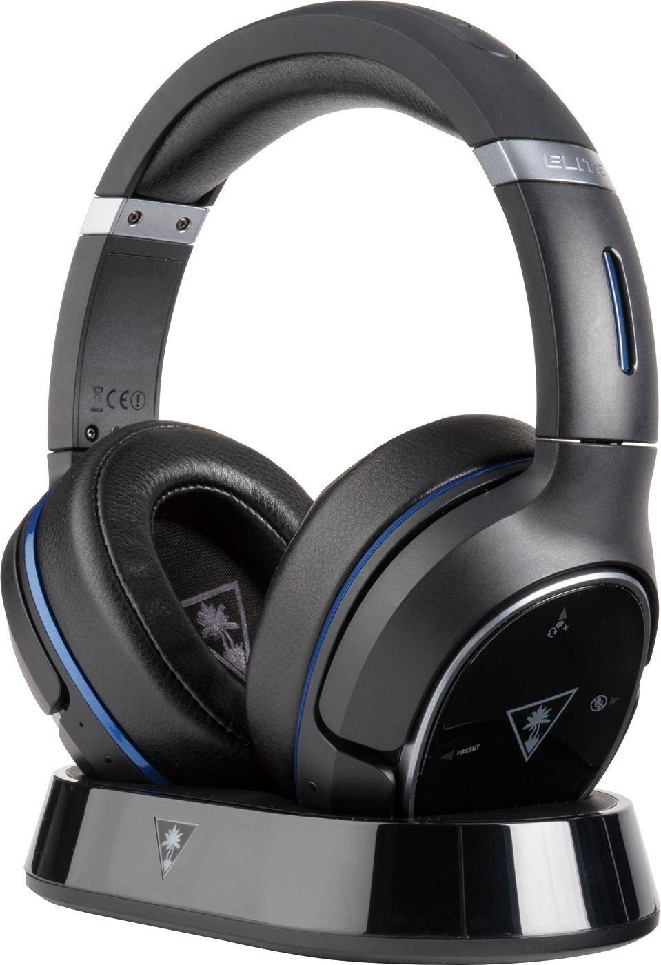 Left. Turtle Beach - Elite 800X Wireless DTS 7.1-Channel Surround Sound Gaming Headset for Xbox One - Black/Green.
