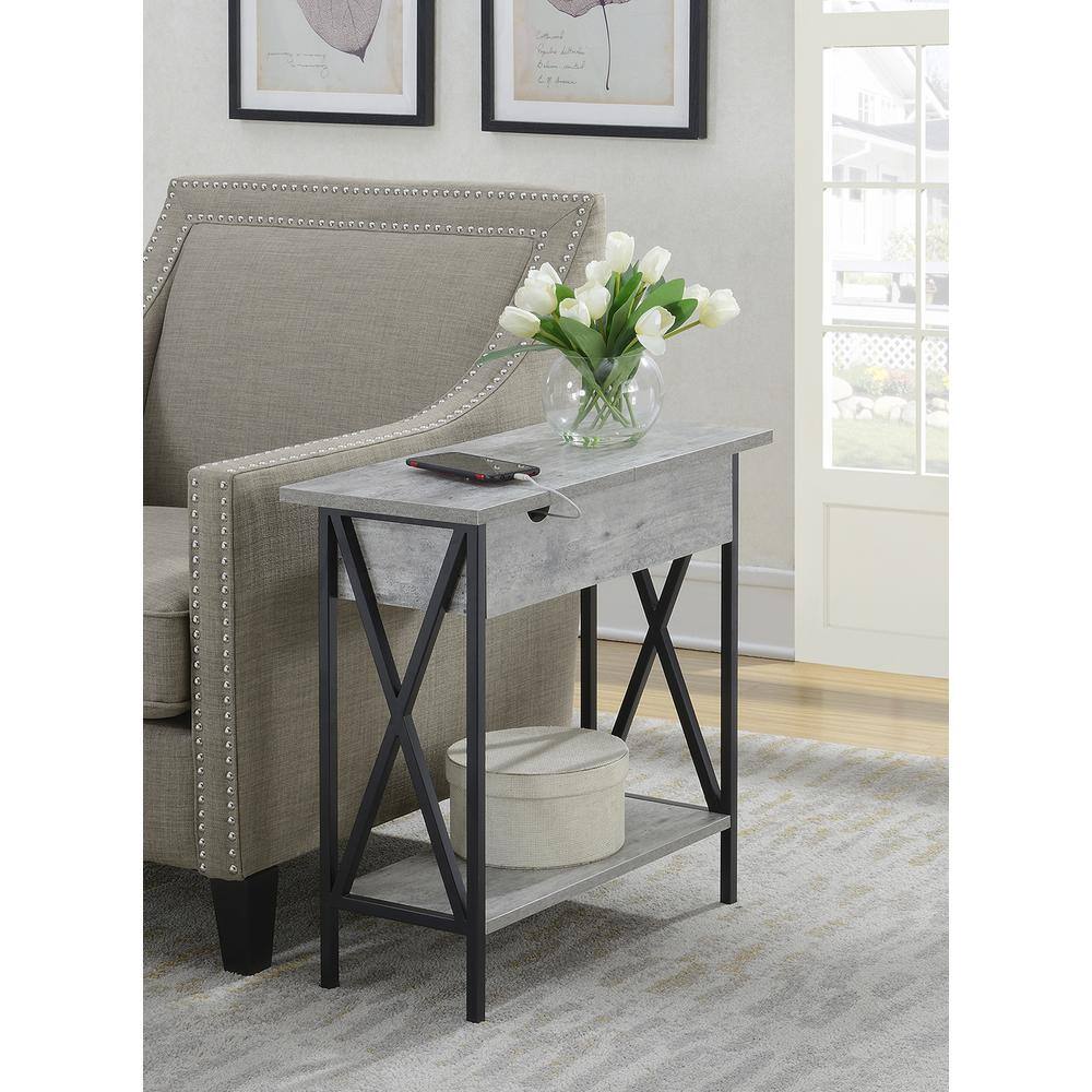 Back. Convenience Concepts - Tucson Electric Flip Top Table - Faux Birch/Black.