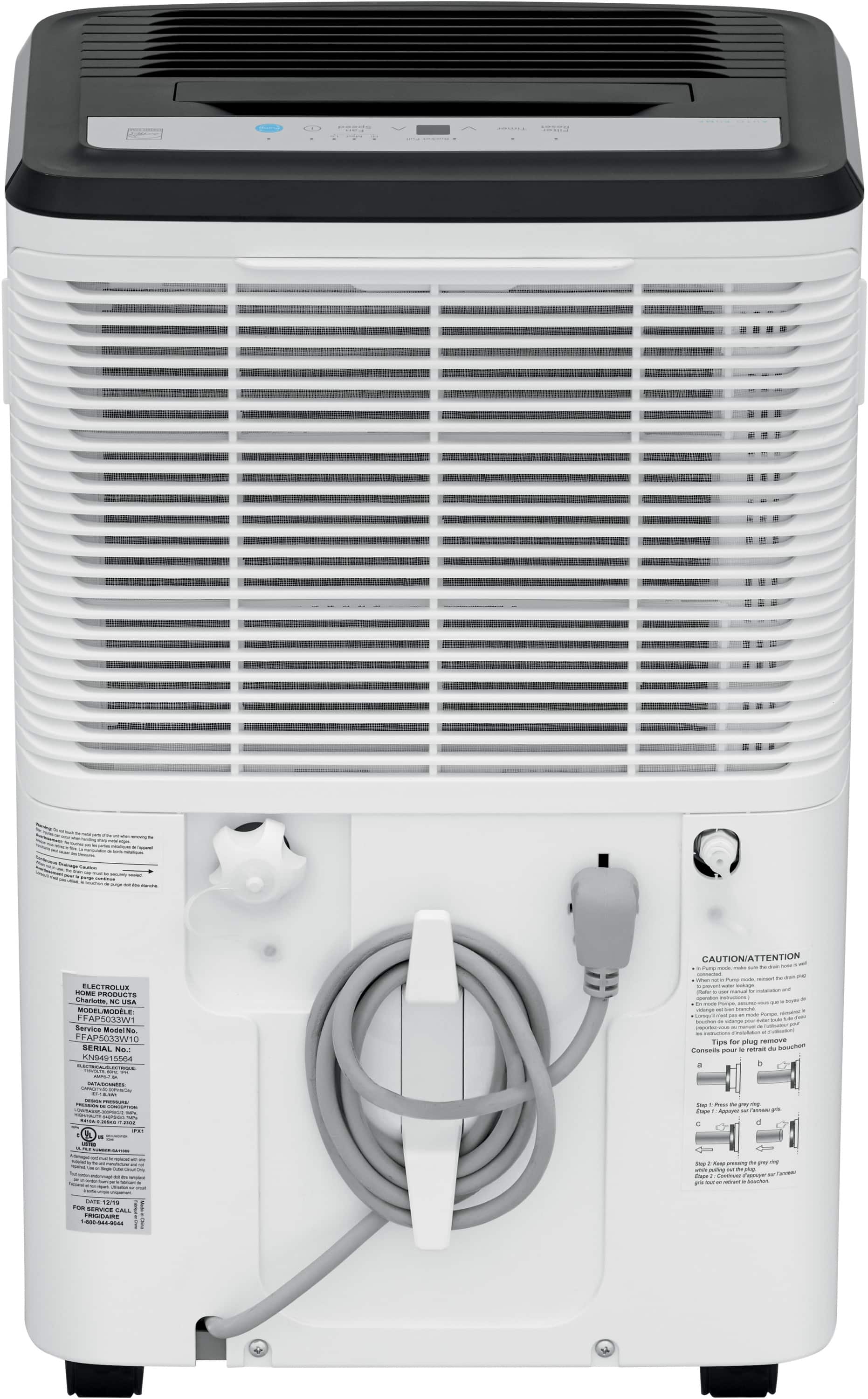 Alt View Zoom 17. Frigidaire - 50 Pint Dehumidifier with Built-In Pump - White.