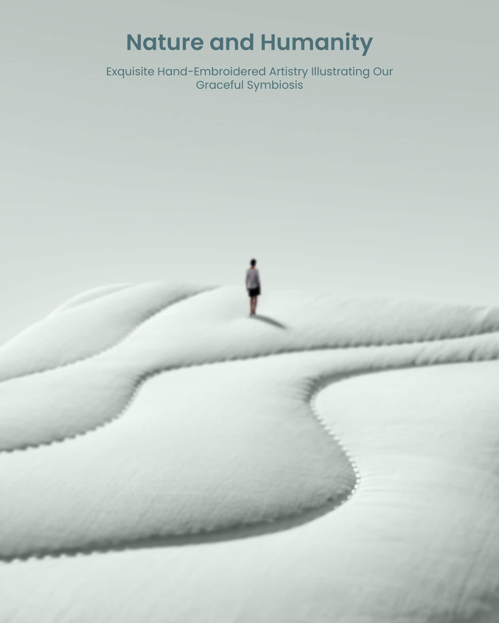 Nature and Humanity: Exquisite Hand-Embroidered Artistry Illustrating Our Graceful Symbiosis