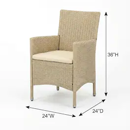 Outdoor Escape - Cream Wicker Patio Chair Set of 2 with Outdoor-Ready Frame - Brown