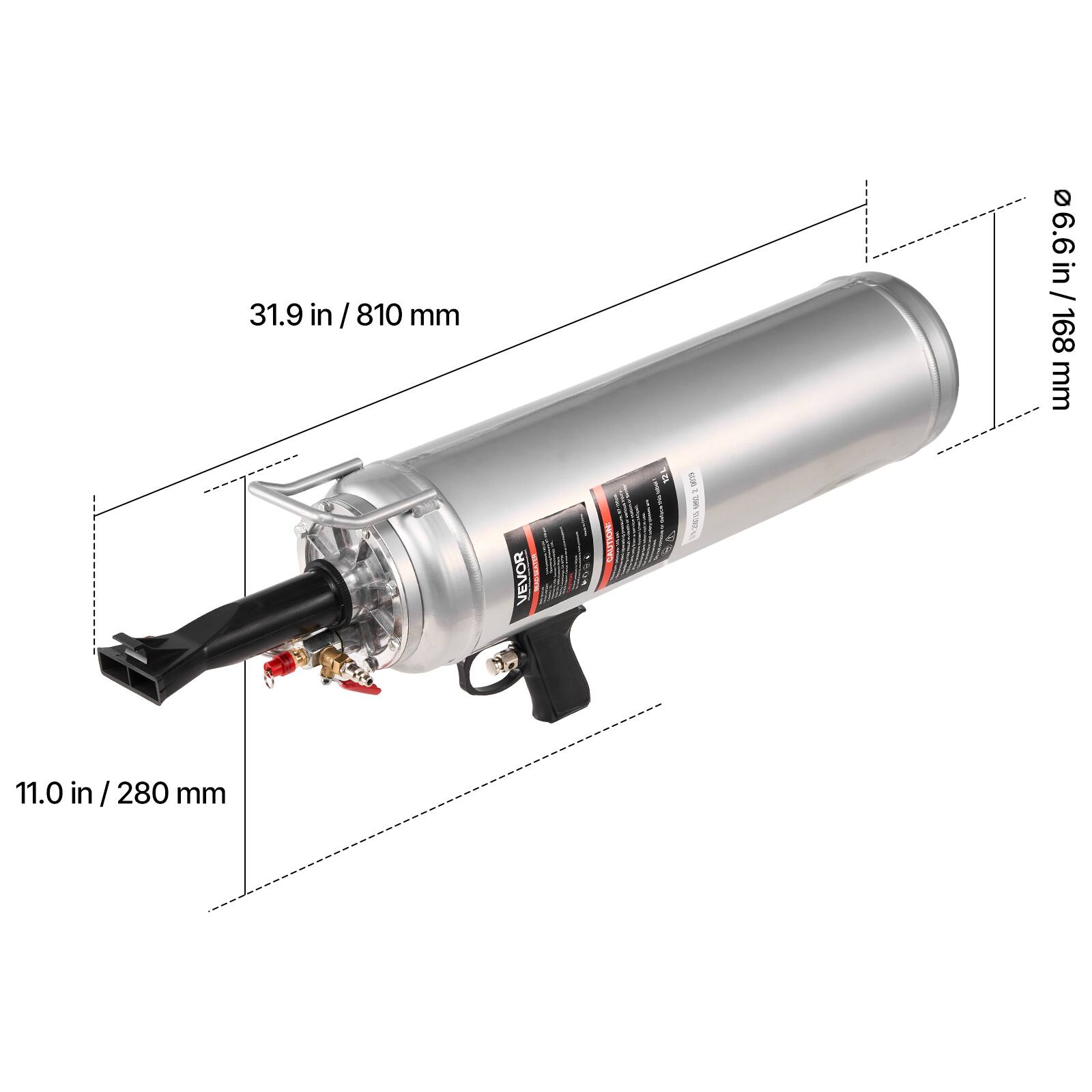 31.9 in / 810 mm  
6.6 in / 168 mm  
11.0 in / 280 mm