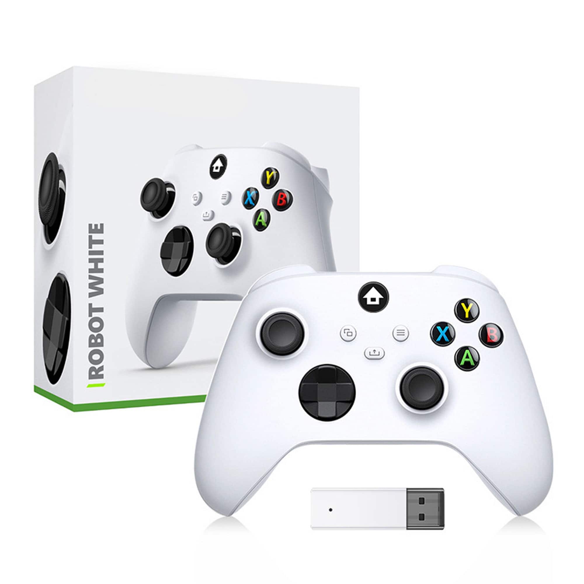 YONWAY - Anti-slip Rocker Game Console, 2.4G Wireless Gamepads with Dual Motor Vibration for Xbox Series X/S - White